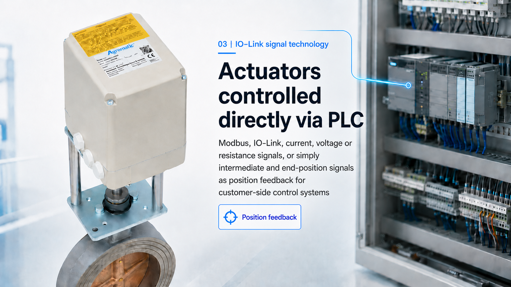 Actuators controlled directly via PLC with IO-Link signal technology